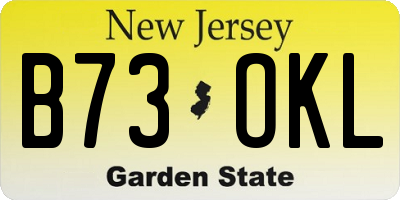 NJ license plate B73OKL