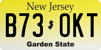 NJ license plate B73OKT