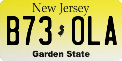 NJ license plate B73OLA