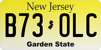 NJ license plate B73OLC