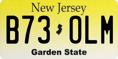 NJ license plate B73OLM