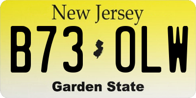 NJ license plate B73OLW