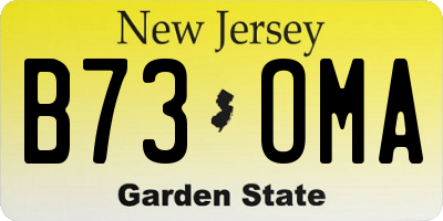NJ license plate B73OMA