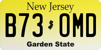 NJ license plate B73OMD