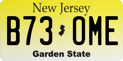 NJ license plate B73OME