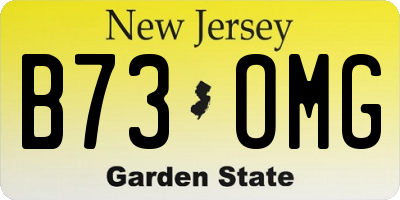 NJ license plate B73OMG