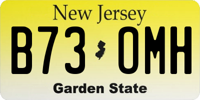 NJ license plate B73OMH