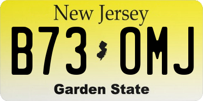 NJ license plate B73OMJ