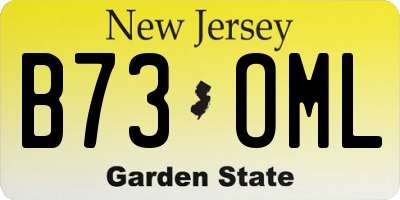 NJ license plate B73OML
