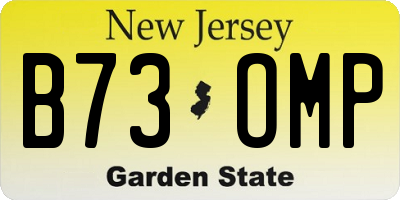 NJ license plate B73OMP