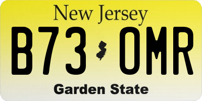 NJ license plate B73OMR
