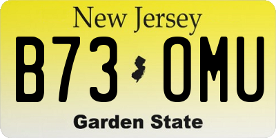 NJ license plate B73OMU
