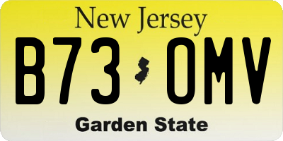 NJ license plate B73OMV