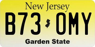 NJ license plate B73OMY