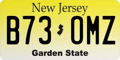 NJ license plate B73OMZ