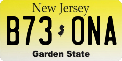 NJ license plate B73ONA