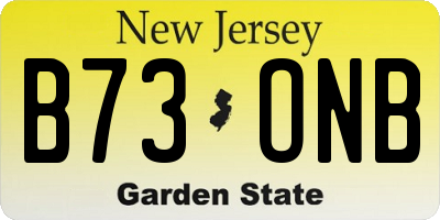 NJ license plate B73ONB