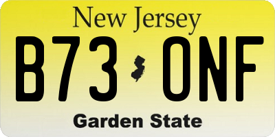 NJ license plate B73ONF