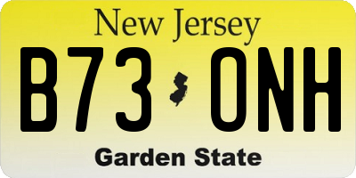 NJ license plate B73ONH