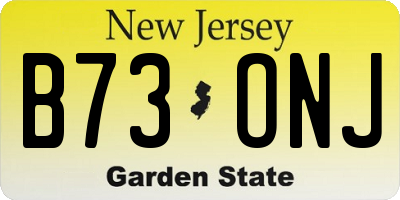 NJ license plate B73ONJ