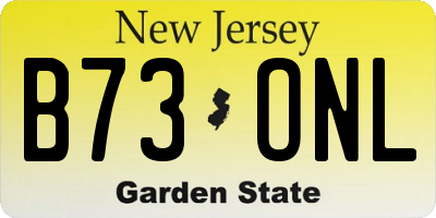 NJ license plate B73ONL
