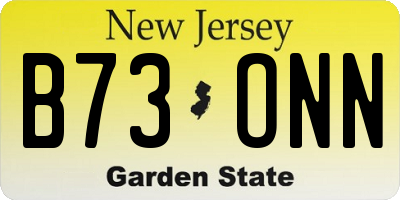 NJ license plate B73ONN