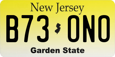 NJ license plate B73ONO
