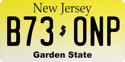 NJ license plate B73ONP