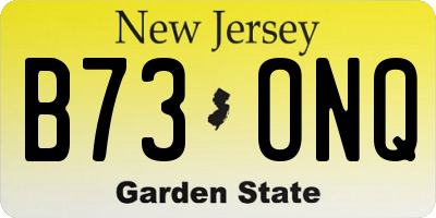 NJ license plate B73ONQ