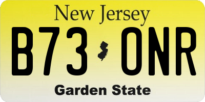NJ license plate B73ONR