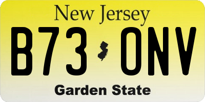 NJ license plate B73ONV