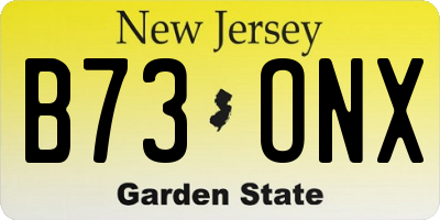 NJ license plate B73ONX