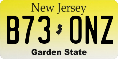 NJ license plate B73ONZ