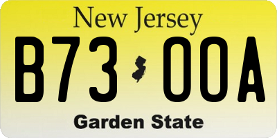 NJ license plate B73OOA