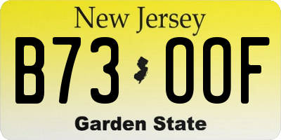 NJ license plate B73OOF