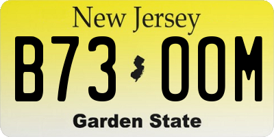 NJ license plate B73OOM