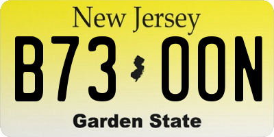 NJ license plate B73OON