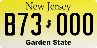 NJ license plate B73OOO