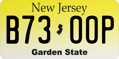 NJ license plate B73OOP