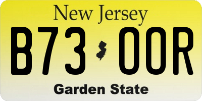 NJ license plate B73OOR