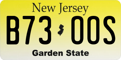 NJ license plate B73OOS