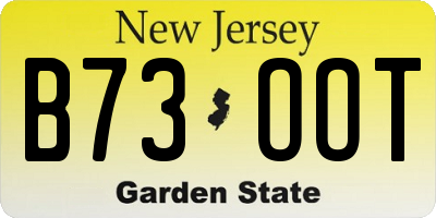 NJ license plate B73OOT
