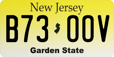 NJ license plate B73OOV
