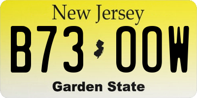 NJ license plate B73OOW