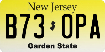 NJ license plate B73OPA