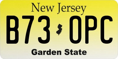 NJ license plate B73OPC