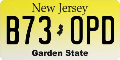 NJ license plate B73OPD