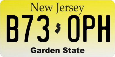 NJ license plate B73OPH