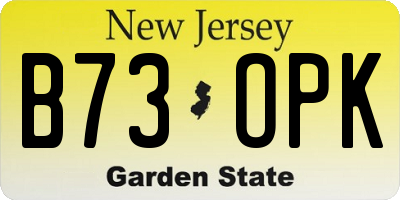 NJ license plate B73OPK