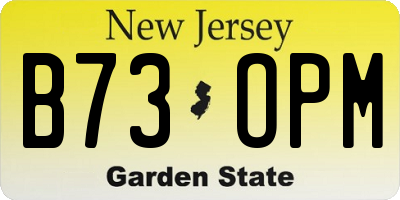 NJ license plate B73OPM